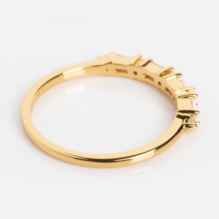 Multi Gem Baguette CZ Stacking Ring