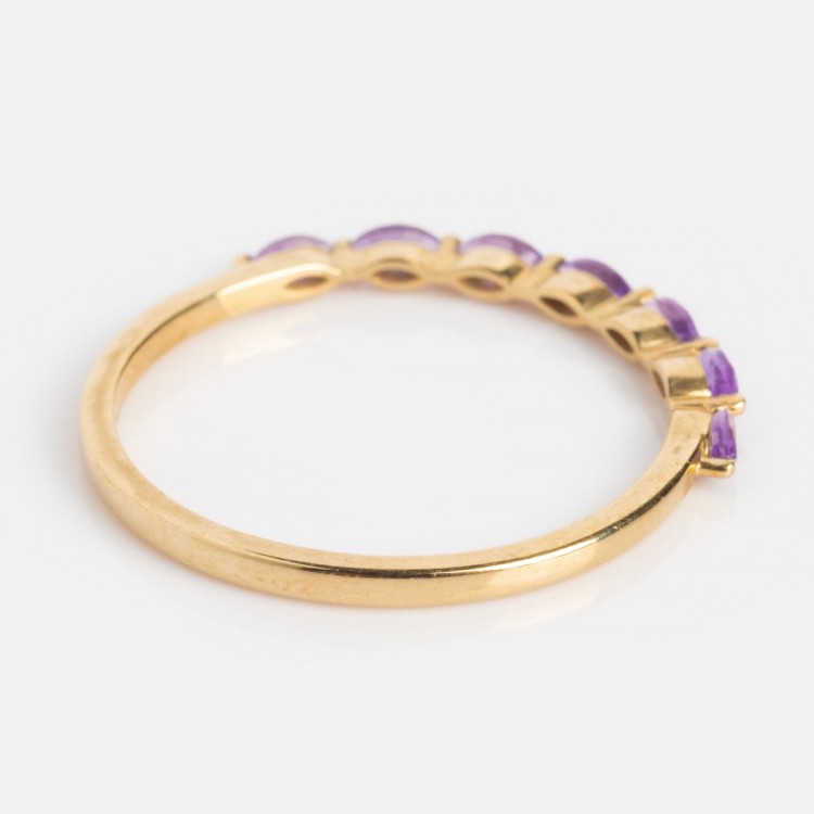 Solid Gold Capsule Delicate Amethyst Stacking Ring
