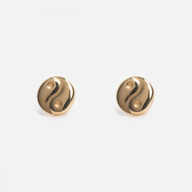 Solid Gold Flat Back Studs Yin Yang