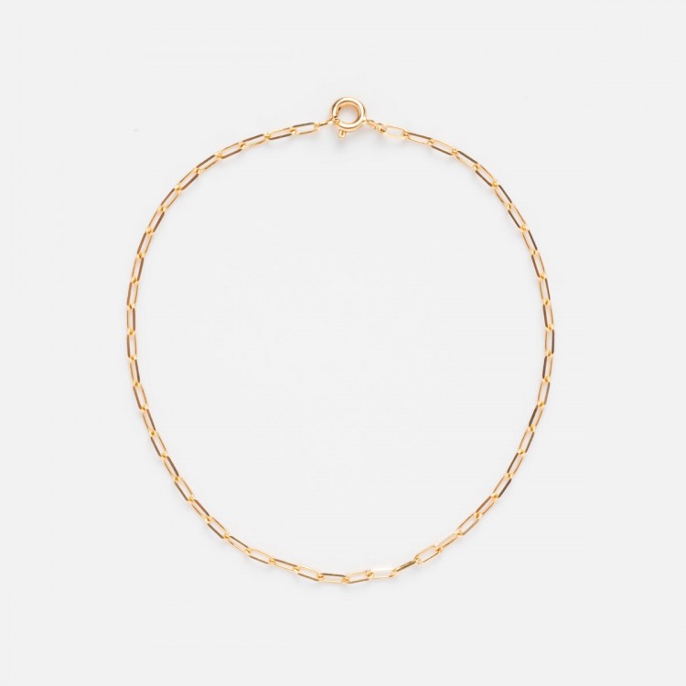 Solid Gold Paperclip Bracelet